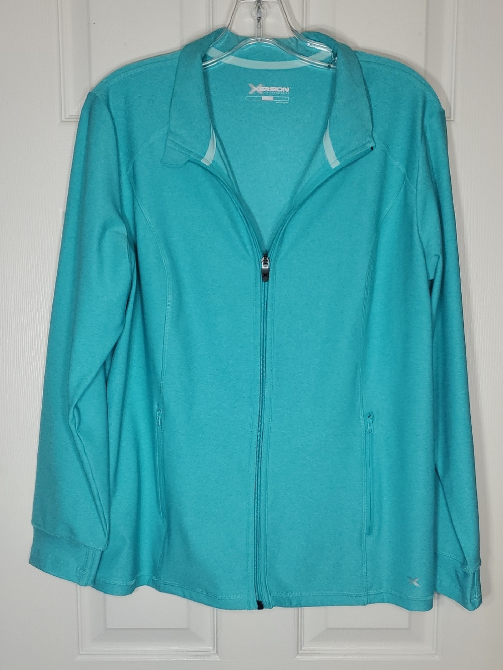 Xersion Teal Activewear Full-Zip Stretch Jacket Size XL